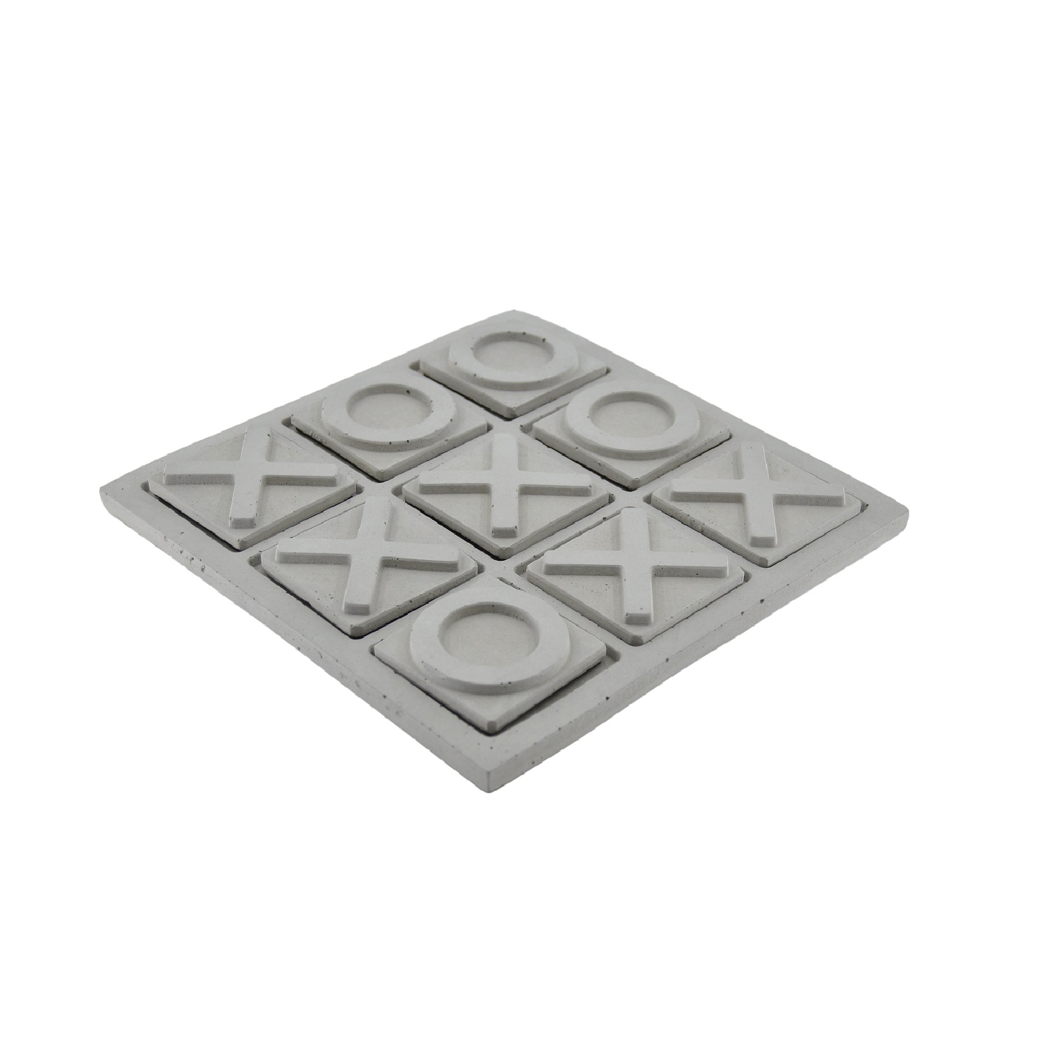 Brüt Beton Tic Tac Toe (XOX) Oyunu – Dekoratif Masaüstü Strateji Oyunu